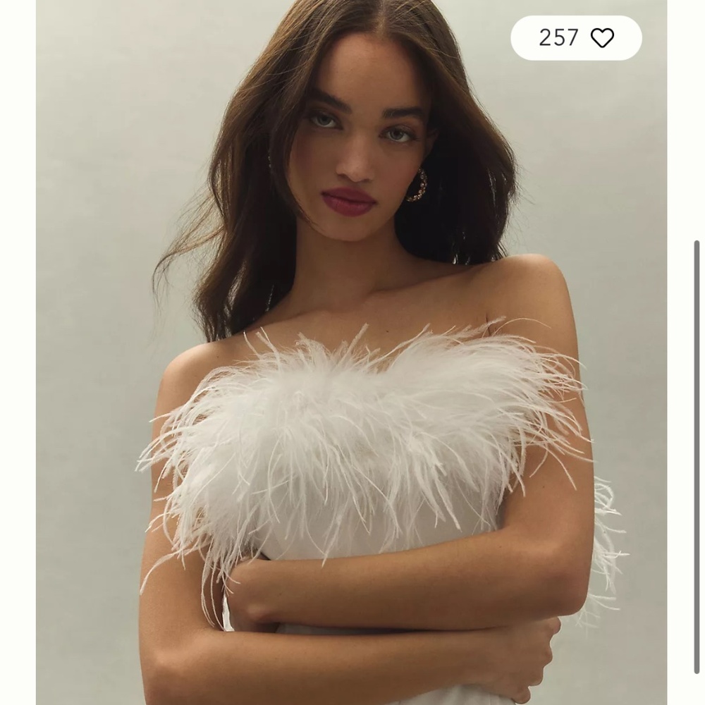 Hutch Faux Feather White Jumpsuit